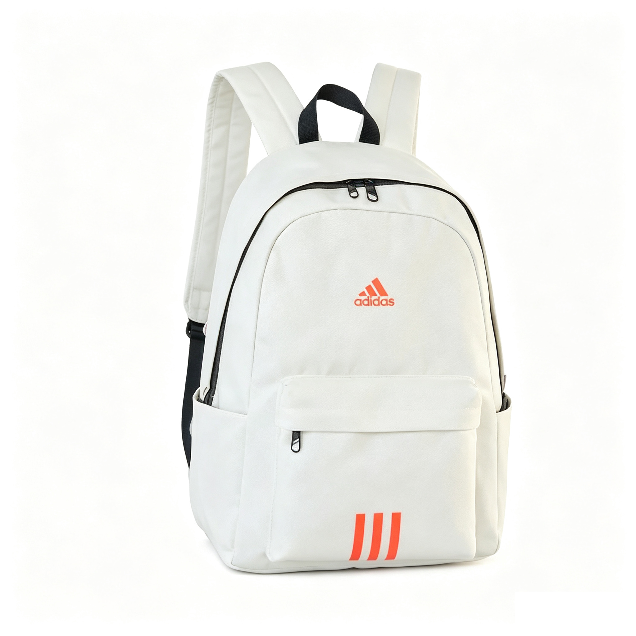 Light Pink Classic Backpack White Logo Lightweight Student Travel Laptop Daypack
