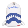 Specialmoment New York Shark Backpack White Blue Waterproof Laptop School Travel Bag