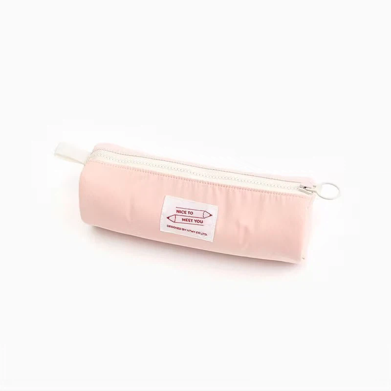 Solid Color Puffy Cylindrical Pen Pouch