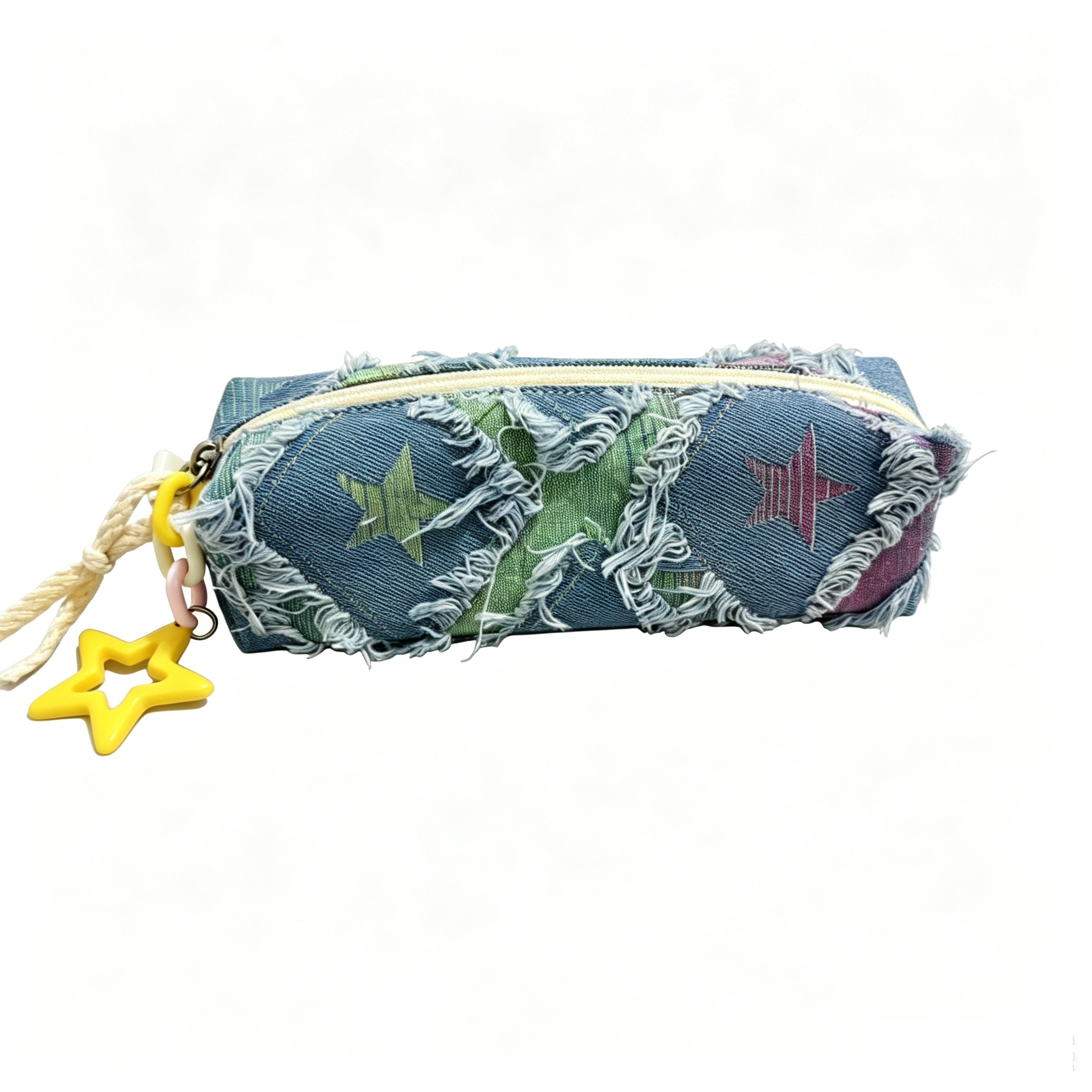 Denim Star Fringed Pencil Case