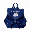 Navy Blue Marie Cat Disney Co‑branded Backpack Flip‑Cover Multi‑Pocket Women Travel School Bag