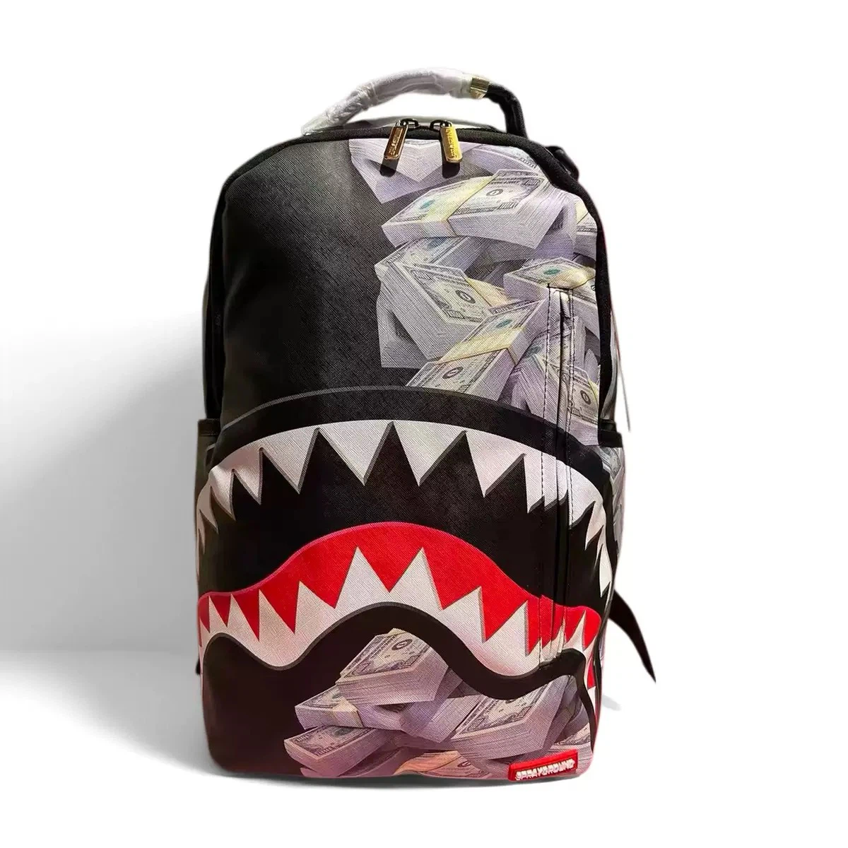 Sprayground Stacked Dollar Bill Shark Backpack Money Print Waterproof Laptop School Travel Bag