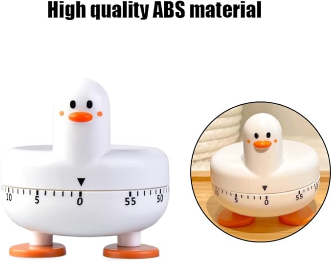 Cooking Timer Cute Duck Kitchen Timer 60 Minute Wind Up Mechanical Rotating Alarm for Kitchen Cooking Baking