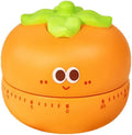 Cute Kitchen Timer with 60-Minute Mechanism, Orange Persimmon Design, Non-Slip Base, Easy-Read Dial, Mechanical Countdown for Cooking and Baking