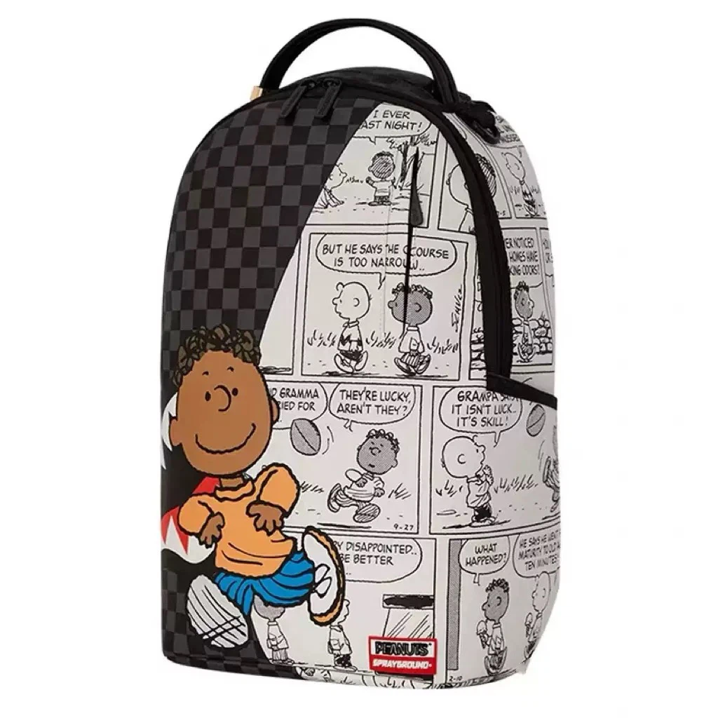 Sprayground Peanuts Charlie Brown Shark Backpack Cartoon Comic Print Waterproof Laptop School Travel Bag