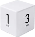 Feilifan Cube Timer, Productivity Cube Rotating Timer for Kitchen Studying Workout Classroom Kids ADHD 1-3-5-10 Minute Preset, White