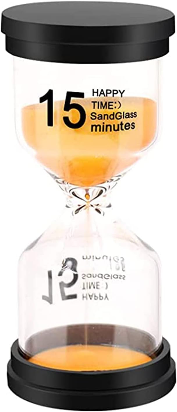 Sand Timer, Sand Timers Colorful 15 Minutes Sandglass Timer with Protective Cover for Classroom Home Office Cooking