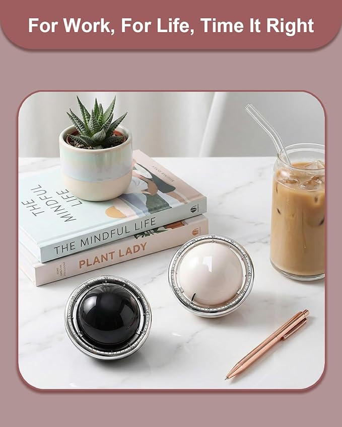 Kitchen Timer for Cooking, Magnetic Mechanical Timers - No Batteries Required - Loud Alarm, Wind Up Manual 60-Minute Countdown Reminder for Cooking, Baking, Exercise, Study, Working, Off-White