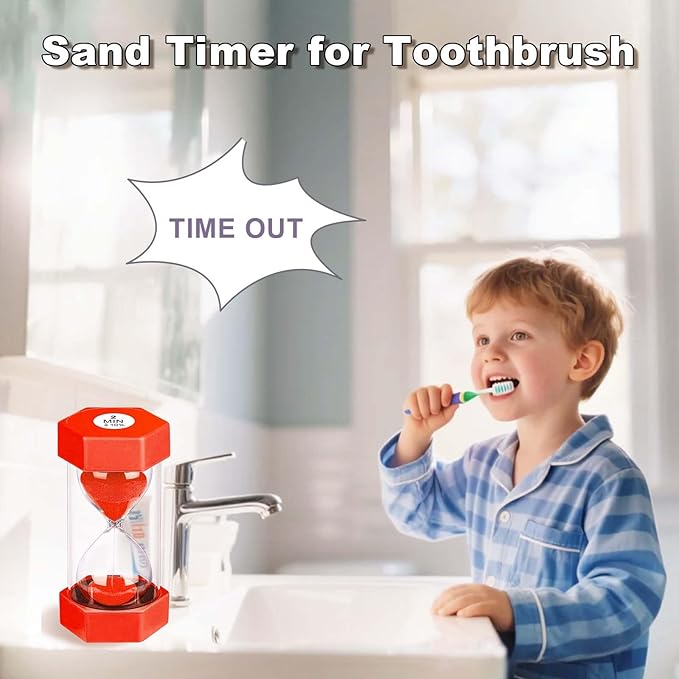 10 Minute Hourglass Sand Timer, Unbreakable Red Hourglass Sand Watch 10 Min, Reloj De Arena 10 Minutos, Colorful Plastic Hour Glass Sandglass for Classroom Games (Red)