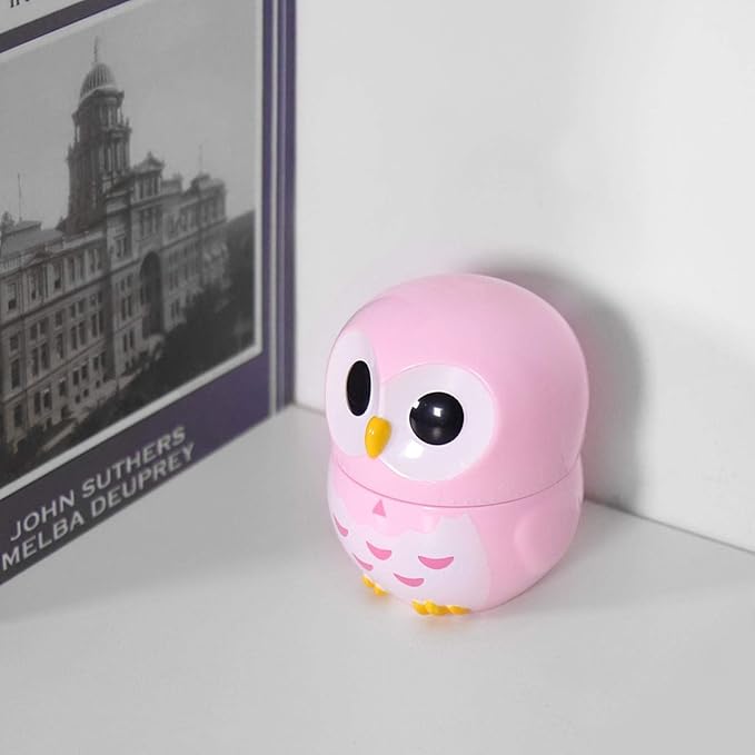 Cooking Timer, Cute Owl Shape Kitchen Timer, 55 Minutes Mechanical Rotating Timers for Cooking,Retro Kitchen Timers with Loud Alarm(pink1)