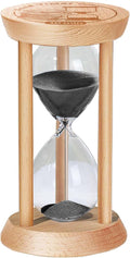 20 Minute Hourglass, 20 Min Wooden Sand Timer, Wood Sand Watch, Three Minute Mini Hour Glass, Reloj De Arena, Small Sandglass for Toothbrush Timer, Cooking, Decorative, Work, Game, Gift, Black