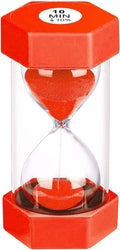 10 Minute Hourglass Sand Timer, Unbreakable Red Hourglass Sand Watch 10 Min, Reloj De Arena 10 Minutos, Colorful Plastic Hour Glass Sandglass for Classroom Games (Red)