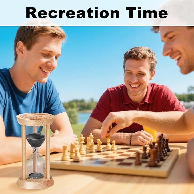 20 Minute Hourglass, 20 Min Wooden Sand Timer, Wood Sand Watch, Three Minute Mini Hour Glass, Reloj De Arena, Small Sandglass for Toothbrush Timer, Cooking, Decorative, Work, Game, Gift, Black