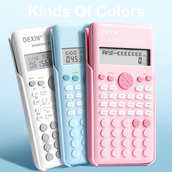 Scientific Calculators for Students, 240 Functions 2-Line Standard Scientific Calculator, Cute School Office Supplies，Math Calculator for School (Purple)