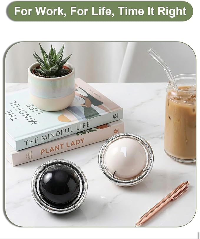 Kitchen Timer, 60-Minute Mechanical Timer with Magnetic Back - No Batteries Required - Loud Alarm, Wind Up Manual Time Countdown Reminder for Cooking, Baking, Exercise, Study, Working, Gaming, Black