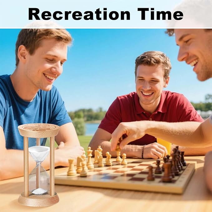 30 Minute Sand Timer Hourglass, 30 Min Wooden Sand Clock, Three Minute Wood Hour Glass, Mini Reloj De Arena， Small Sandglass for Toothbrush Timer, Cooking, Decorative, Work, Game, Gift, White