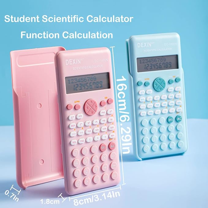 Scientific Calculators for Students, 240 Functions 2-Line Standard Scientific Calculator, Cute School Office Supplies，Math Calculator for School (Purple)