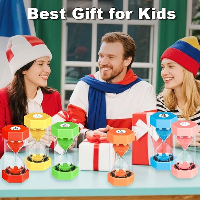 30 Minute Hourglass Sand Timer, Unbreakable Hexagon Sand Clock, Plastic Sand Watch 30 Min, Reloj De Arena 30 Minutos, Colorful Hour Glass Sandglass for Classroom Games(Red)