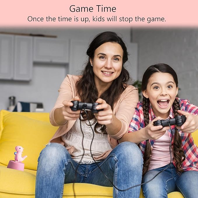 Timers, Classroom Timer for Kids, Kitchen Timer for Cooking, Desk Time Tracker, Small Mechanical Timer for Study, Workout, Shower, Baking Countdown (Pink Dinosaur)