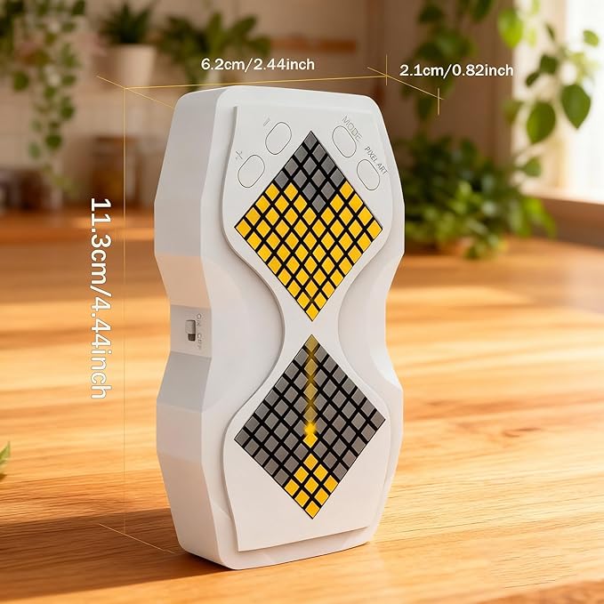 LED Visual Hourglass Timer, 1-60 Minute Countdown with Magnetic Mount, Buzzer Alert & Dimmable Night Light, Sand Timer for Kids Learning, Classroom, Cooking, Chess, Fitness & Baking（White）